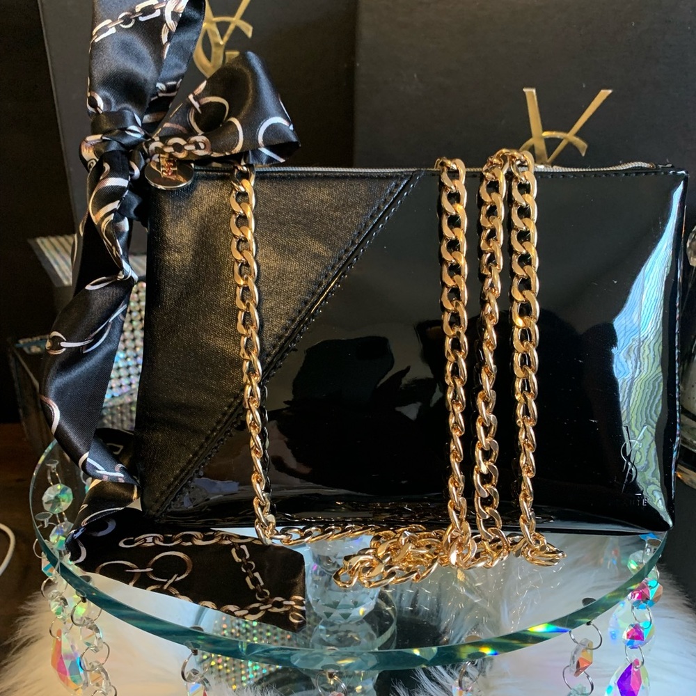 💋Authentic YSL Yves Saint Laurent cosmetic bag to Crossbody Purse